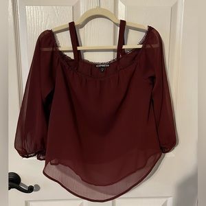 Cold Shoulder Sheer Blouse